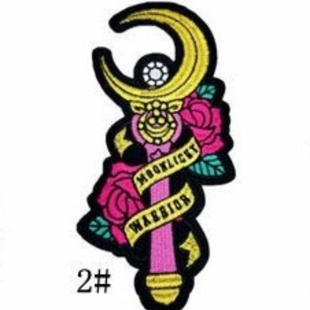 NWOT Anime Sailor Moon Pink Power Wand Embroidered‎ Appliqué Iron-on Patch